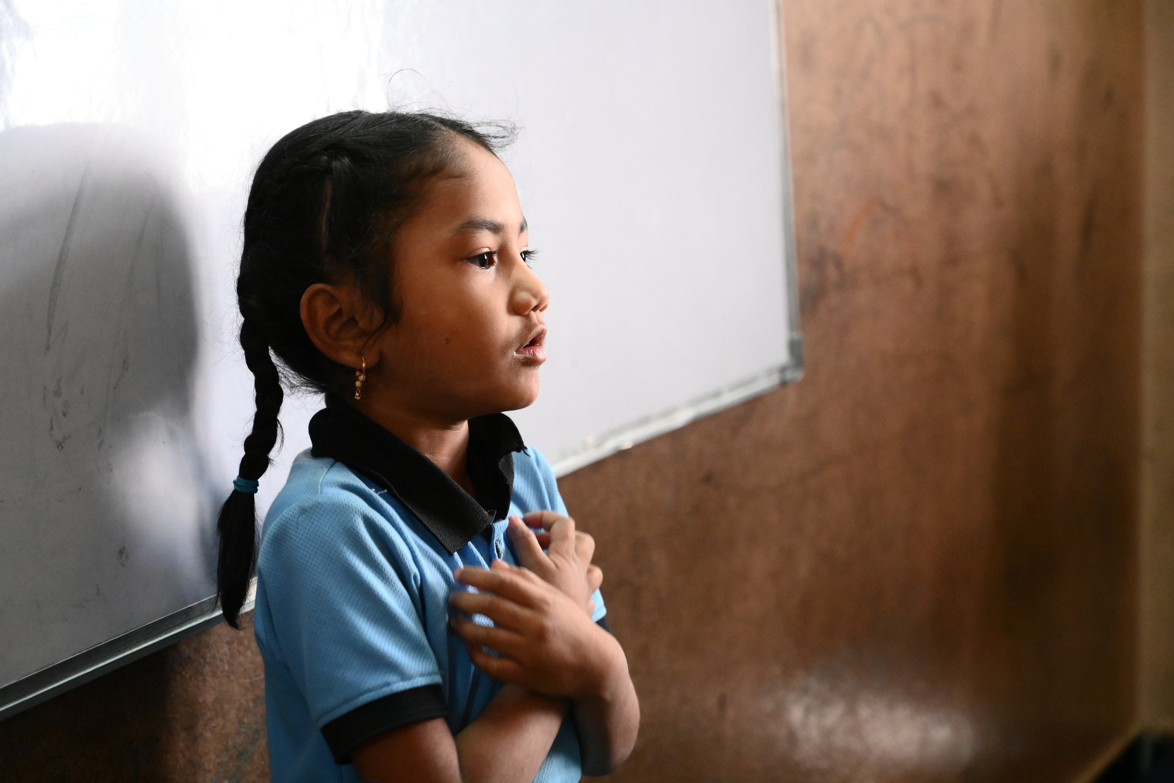 A student at her desk