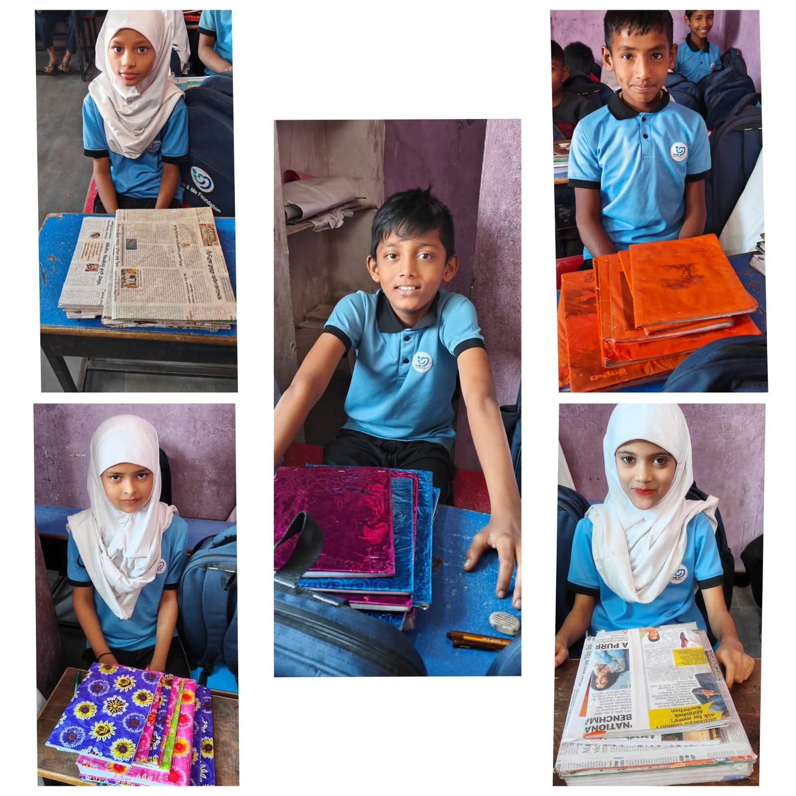 Books covered and ready for the term
